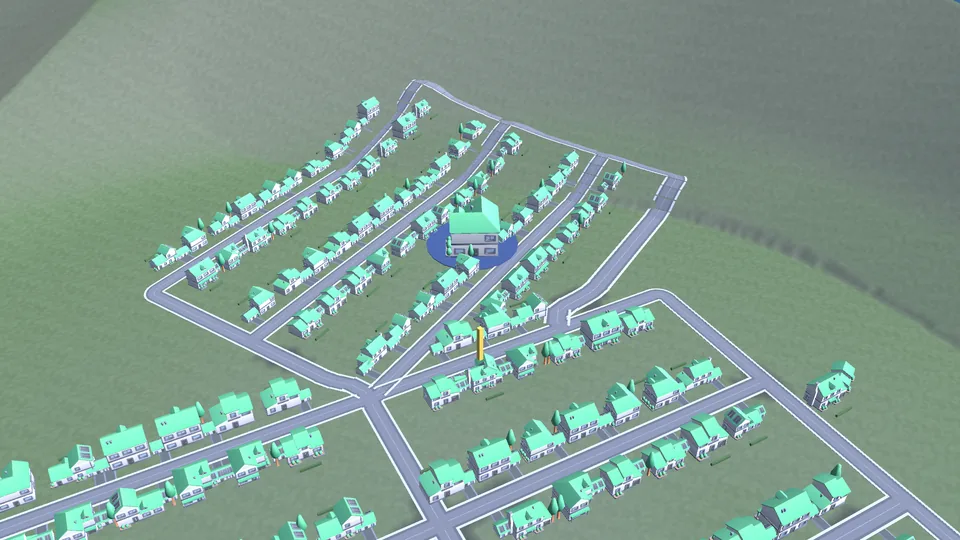 Bayview from above. The map opens on your own building and pulls back to the city around it.